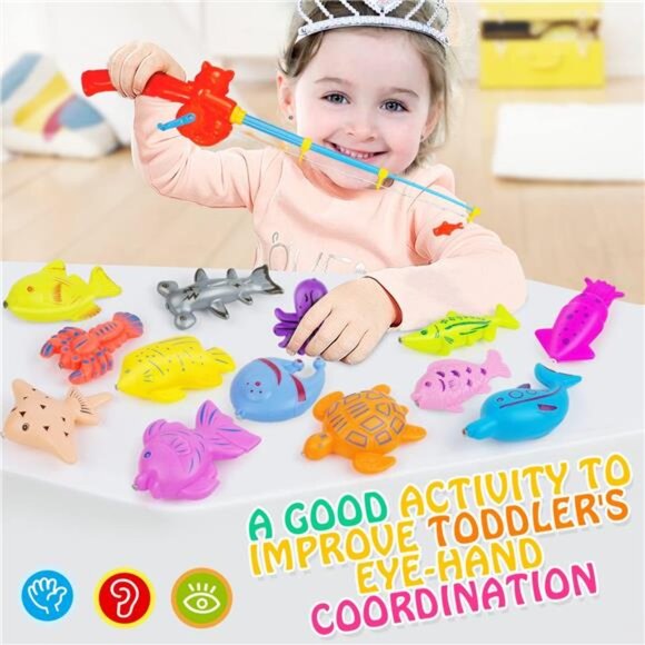 Magnetic Fishing Pool Toys Game, Water Table Bathtub Bath Toy - - Picture 5 of 8